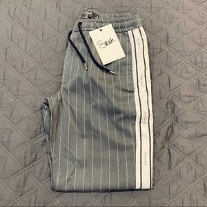 SikSilk Men’s Medium Cropped Taped Jogger Pant